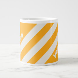 Taza De Café Gigante Retro Sun Kissed Three Stripes with Name