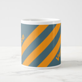 Taza De Café Gigante Retro Sunshine Three Stripes with Name