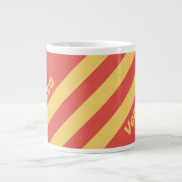 Taza De Café Gigante Retro Surf Atardecer Tres Rayas con Nombre