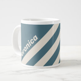 Taza De Café Gigante Retro Tormenta Tres Rayas con Nombre