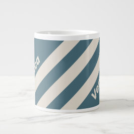 Taza De Café Gigante Retro Tormenta Tres Rayas con Nombre
