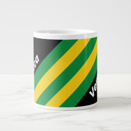 Taza De Café Gigante Retro Tropical Palm Stripes with Name