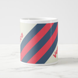 Taza De Café Gigante Retro Yacht Club Stripes with Name