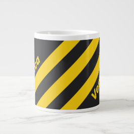 Taza De Café Gigante Retro Yellowjacket Tres Franjas con Nombre