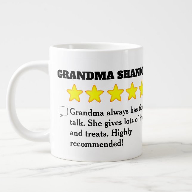 Taza De Café Gigante Revisión de la abuela de 5 estrellas con foto (Izquierda)