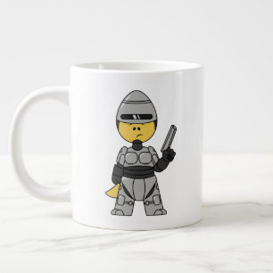 Taza De Café Gigante Rex Tirano Vestido Como Robocop.