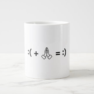 Taza De Café Gigante Rezar puede cambiar mi estado de ánimo - fe cristi
