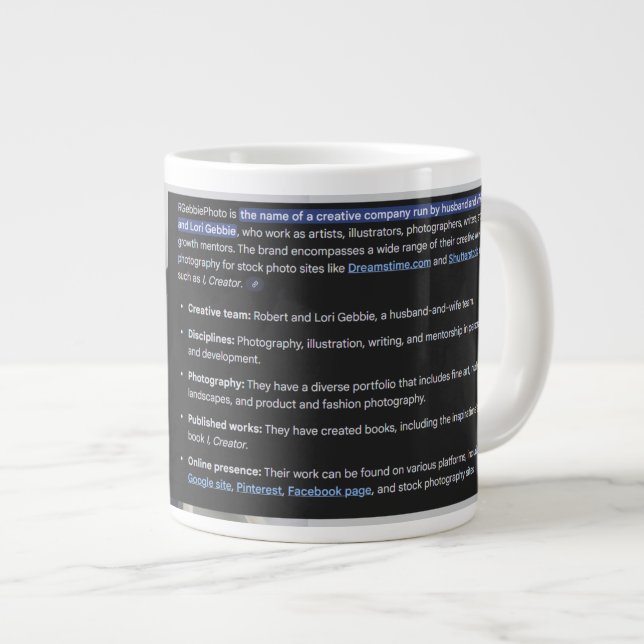 Taza De Café Gigante RGPhoto Wermz Logo with Description Giant Coffee M (Derecha)