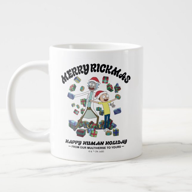 Taza De Café Gigante Rick y Morty | Merry Rickmas Presents (Izquierda)
