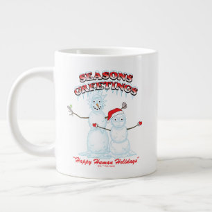 Taza De Café Gigante Rick y Morty Saludos de la temporada de Snowmen