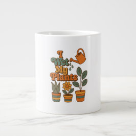 Taza De Café Gigante Riego Mis Plantas – Rayas Retro 70
