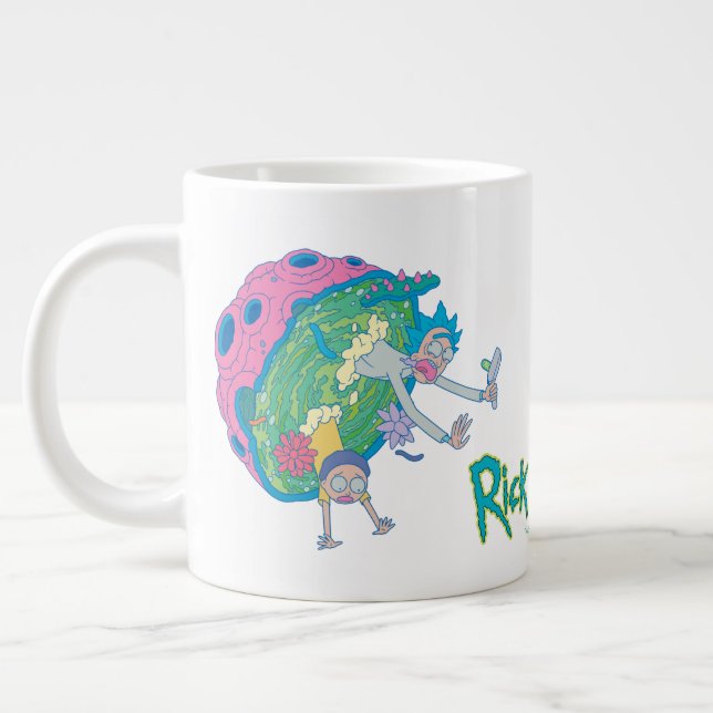 Taza De Café Gigante RIQUEZA Y MORTY™| Abandonar el portal infectado (Izquierda)