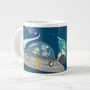 Taza De Café Gigante RIQUEZA Y MORTY™  Desembarque En Barco Espacial