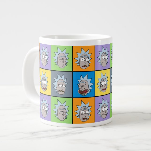 Taza De Café Gigante RIQUEZA Y MORTY™| Los estados de ánimo de Rick (Izquierda)