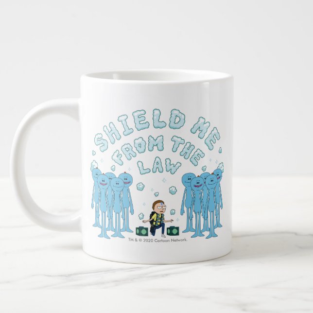 Taza De Café Gigante RIQUEZA Y MORTY™| Protegerme De La Ley (Izquierda)