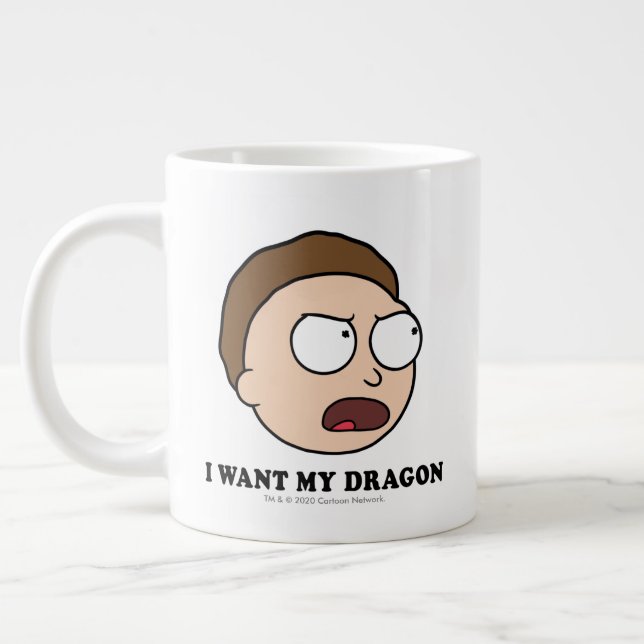 Taza De Café Gigante RIQUEZA Y MORTY™| Quiero mi dragón (Izquierda)