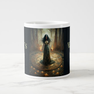 Taza De Café Gigante Ritual Bruja con Círculo Pentáculo