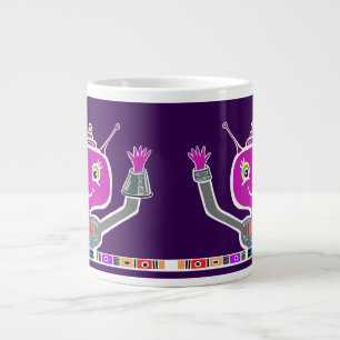 Taza De Café Gigante Robot Alien Feliz