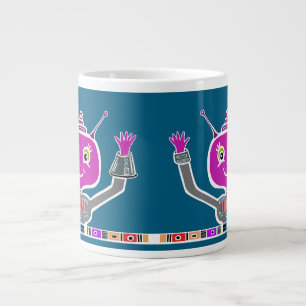 Taza De Café Gigante Robot Extraterrestre Feliz