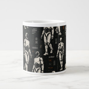Taza De Café Gigante Robot Humanoide Futurista Arte de Ciencia Ficció