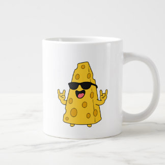 Taza De Café Gigante Roca Genial Queso Personaje Con Gafas De Sol