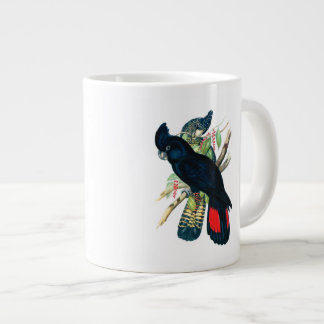 Taza De Café Gigante Rojo atado, Cockatoos. negros (de Banksian)