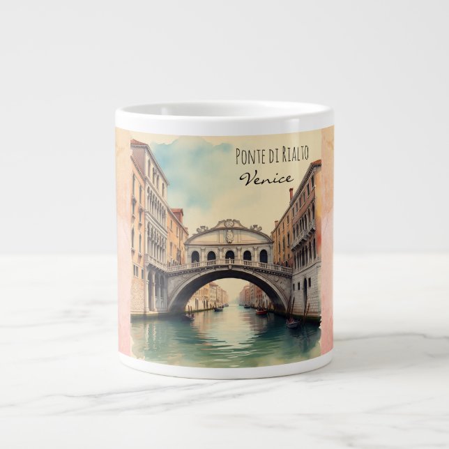 Taza De Café Gigante Romance bajo la sombra del Ponte di Rialto (Frente)