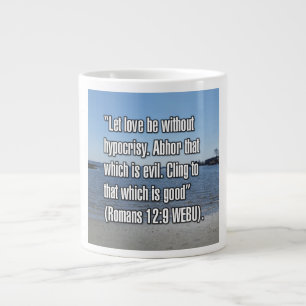 Taza De Café Gigante Romanos 12:9 WEBU Mug