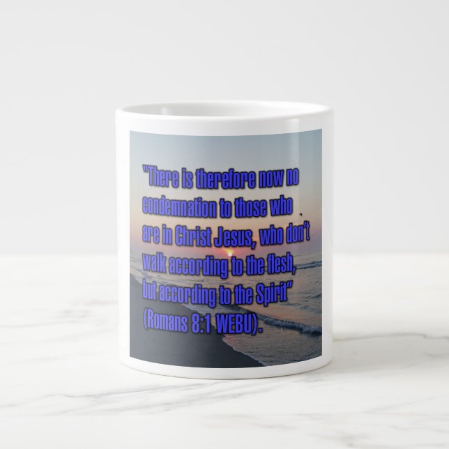 Taza De Café Gigante Romanos 8:1 WEBU Mug (Frente)