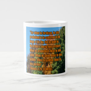 Taza De Café Gigante Romanos 8:29-30 WEBU Mug