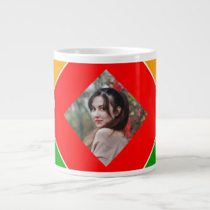 Taza De Café Gigante Rompecabezas Arcoíris Letra X Monograma