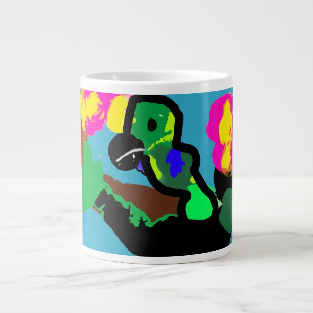 Taza De Café Gigante Ropa de loros (Frente)