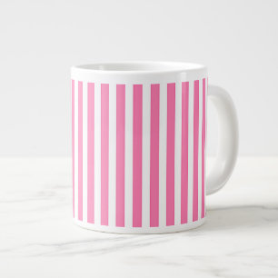 Taza De Café Gigante Rosa a rayas de caramelo
