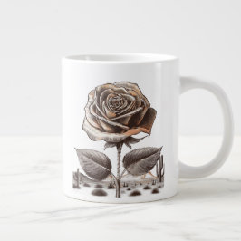 Taza De Café Gigante Rosa del Desierto, Flor Botánica Vintage