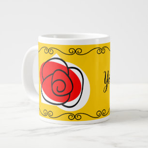 Taza De Café Gigante Rosa español Nombre de borde mug jumbo