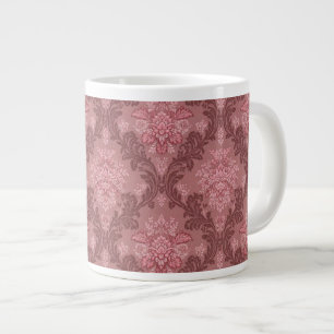 Taza De Café Gigante Rosa Polvoriento Rosa Suave Burdeos Elegante Damas