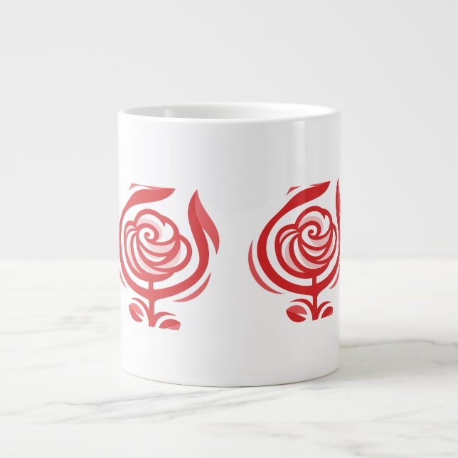 Taza De Café Gigante Rosa Roja (Frente)