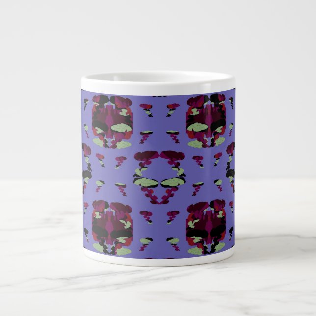 Taza De Café Gigante Rosas de llama celestial contenidas (Frente)