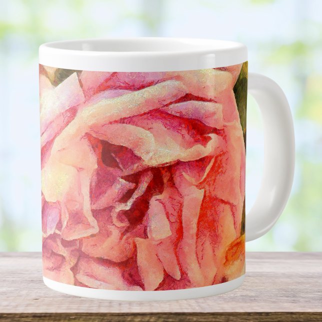 Taza De Café Gigante Rosas rosadas atractivas (Subido por el creador)