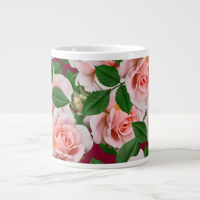 Taza De Café Gigante Rosas rosas rosas (Frente)