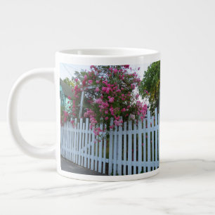 Taza De Café Gigante Rosas rosas rosas y valla para jugar - Viñedo de M