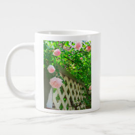 Taza De Café Gigante Rosas rosas y celosías rosas - Viñedo de Martha