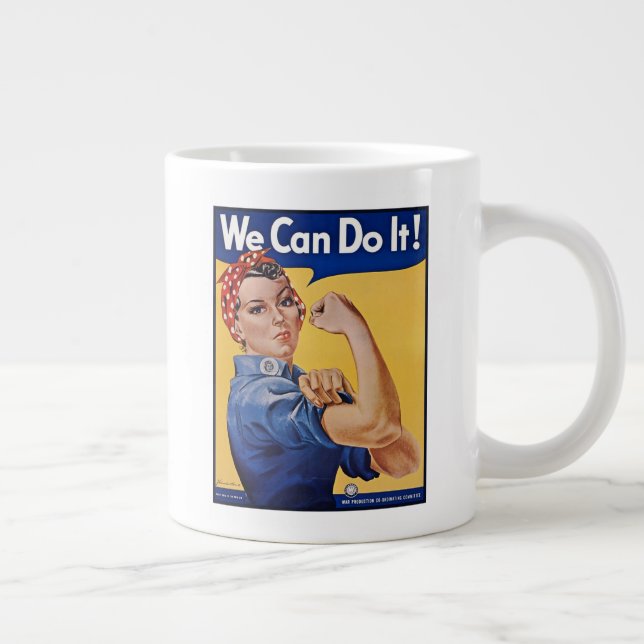 Taza De Café Gigante Rosie the Riveter: El empoderamiento femenino fuer (Derecha)