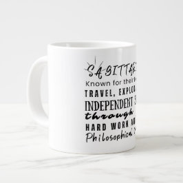 Taza De Café Gigante Rótulo Sagittarius Motivational Cotes Zodiac