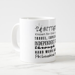 Taza De Café Gigante Rótulo Sagittarius Motivational Cotes Zodiac