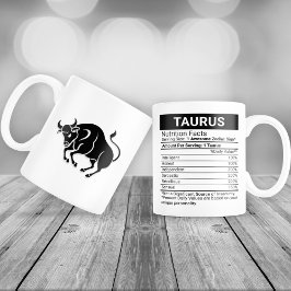 Taza De Café Gigante Rótulo Taurus Zodiac con datos nutricionales,