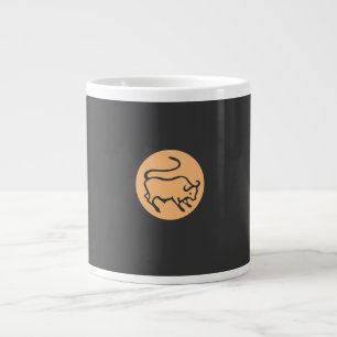 Taza De Café Gigante Rótulo Taurus Zodiac Moderno Llanura Minimalista E