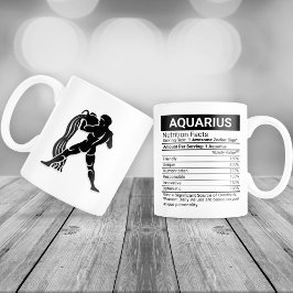 Taza De Café Gigante Rótulo Zodiaco Aquarius con datos sobre nutrición,