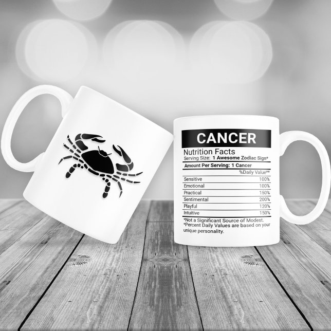 Taza De Café Gigante Rótulo Zodiaco de Cáncer con Hechos de Nutrición, (Subido por el creador)