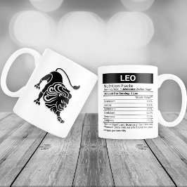 Taza De Café Gigante Rótulo Zodiaco Leo con Hechos de Nutrición,